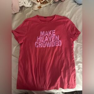SHEIN Bright Pink Slogan Tee